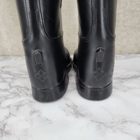 Dav Holloway Tall Black Lace Side Weatherproof Riding Boots Women's US 6 Euro 36 - Picture 11 of 16